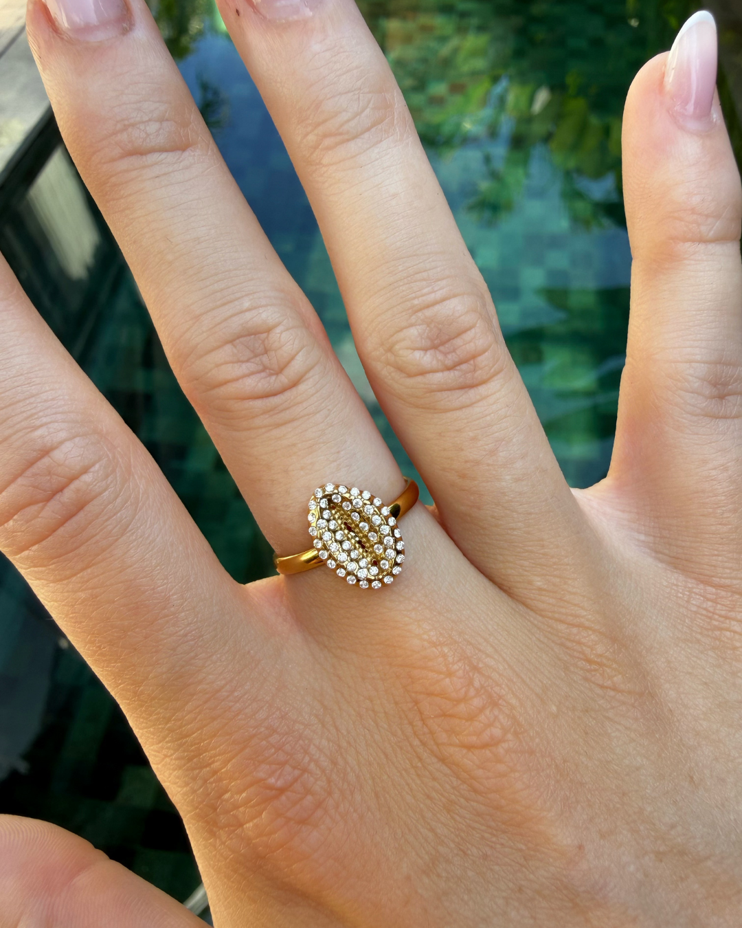 Anillo Concha Brillante Ámera