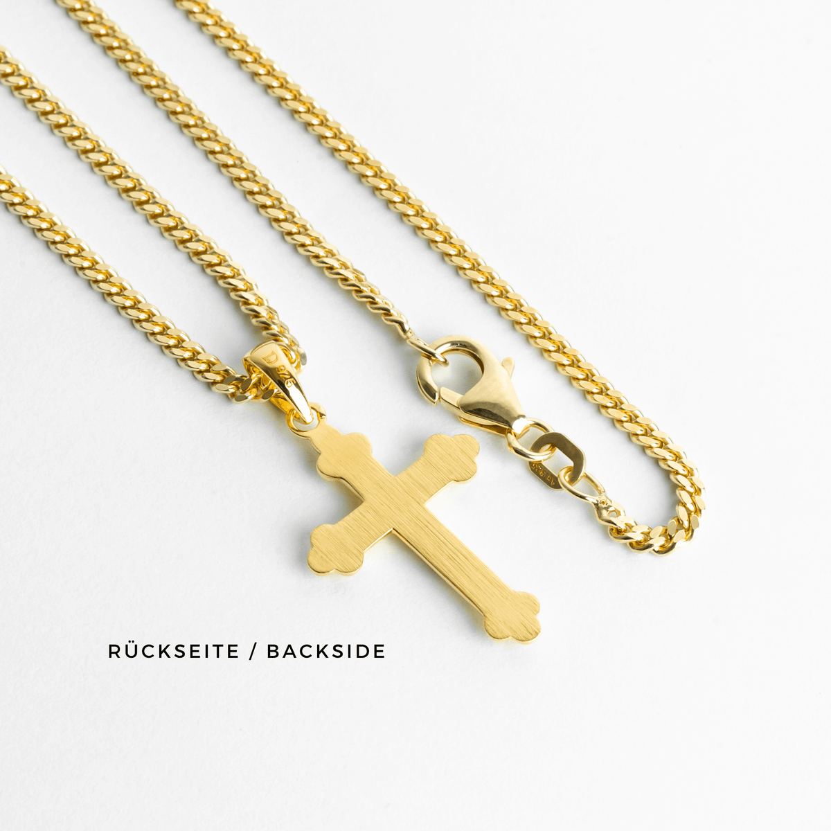 CADENA CUBANA CON CRUZ (chapado) ORO 18K ✝️⛓️