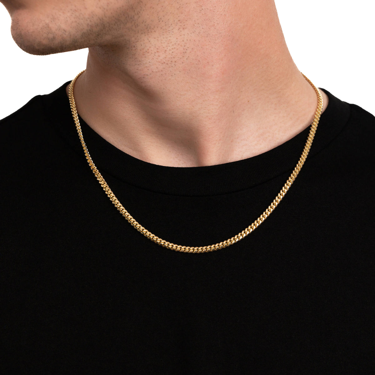 CADENA CUBANA 4 MM ORO 18K ⛓️✨