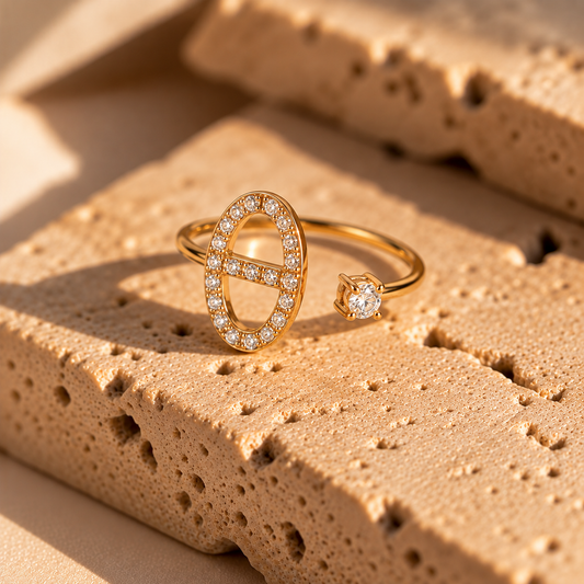 ANILLO ESLABÓN MARINO BRILLANTE ✨