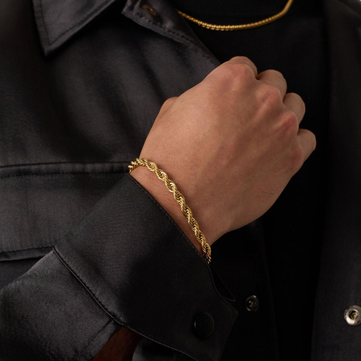 Pulsera de Cuerda (Oro) 5mm