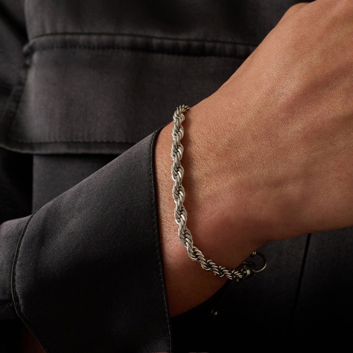 Pulsera de Cuerda (Plata) 5mm