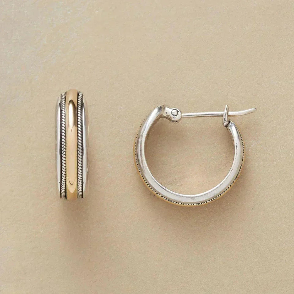 Pendientes de Aro Bicolor ✨
