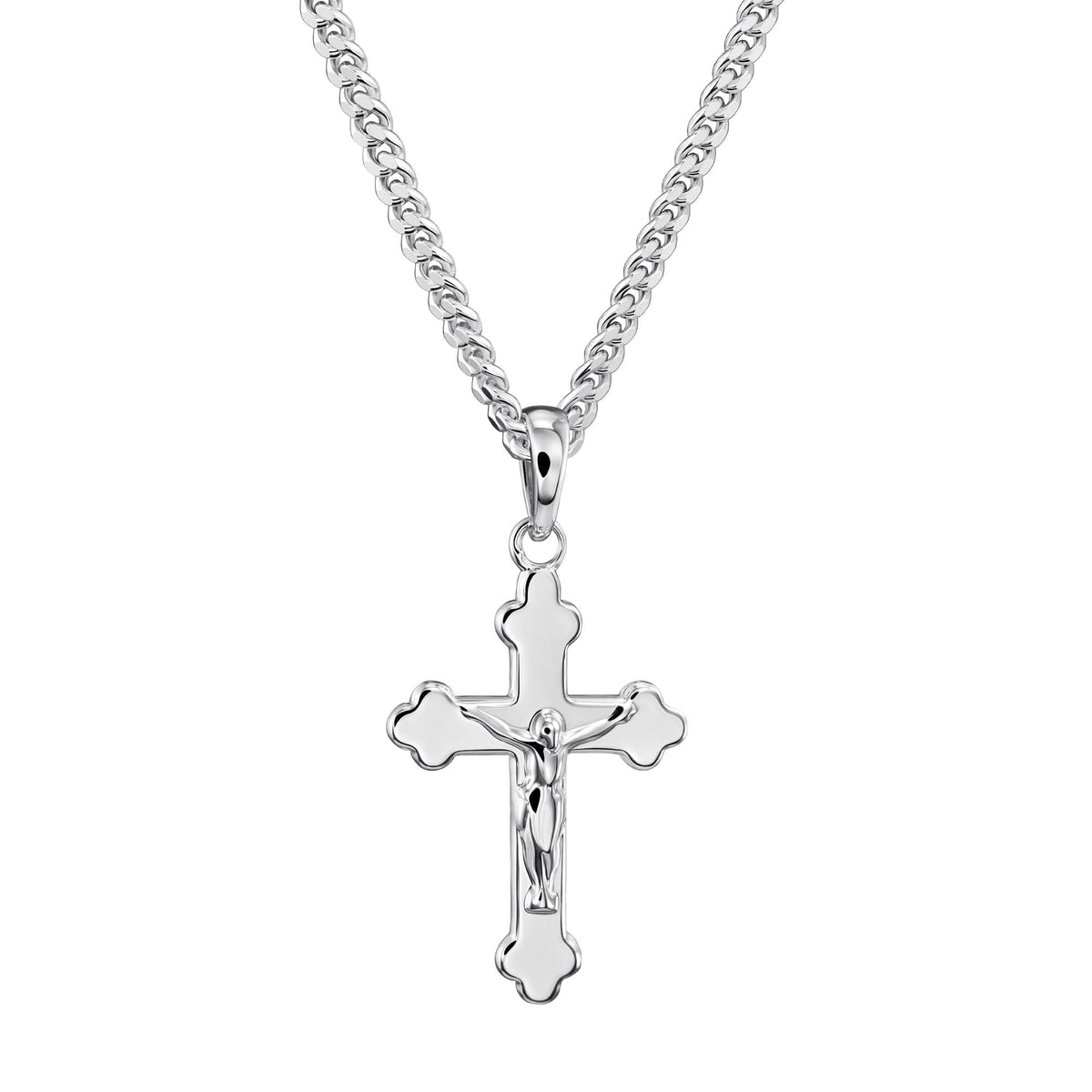 CADENA CUBANA CON CRUZ PLATA 925 ✝️🩶