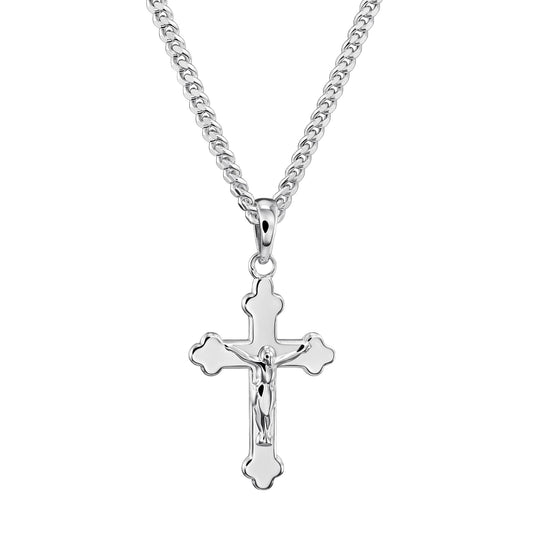 CADENA CUBANA CON CRUZ PLATA 925 ✝️🩶