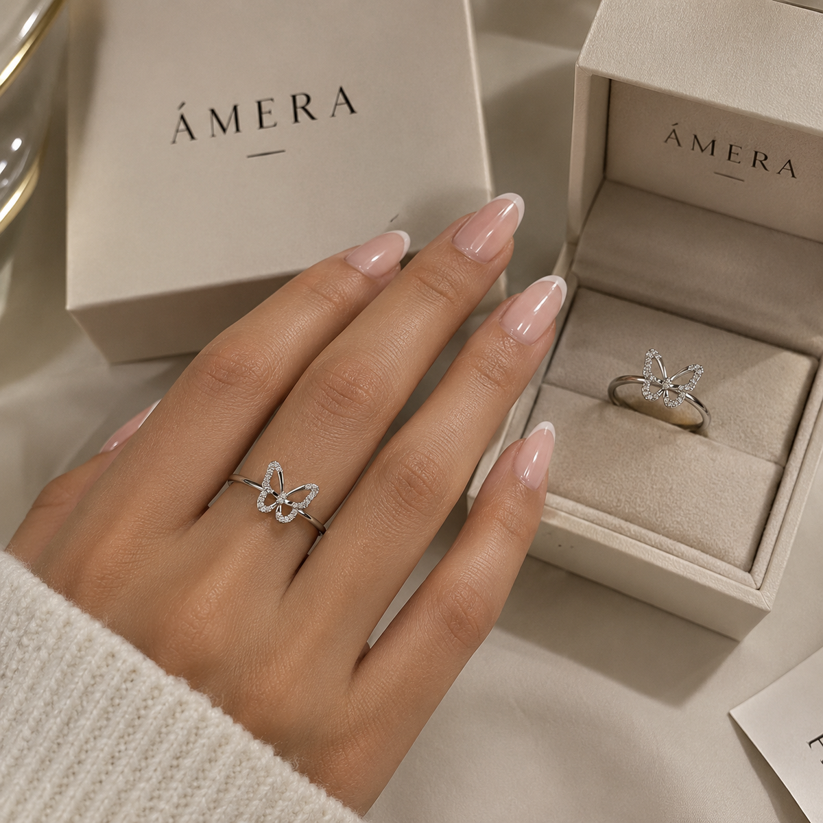 Anillo de moda mariposa