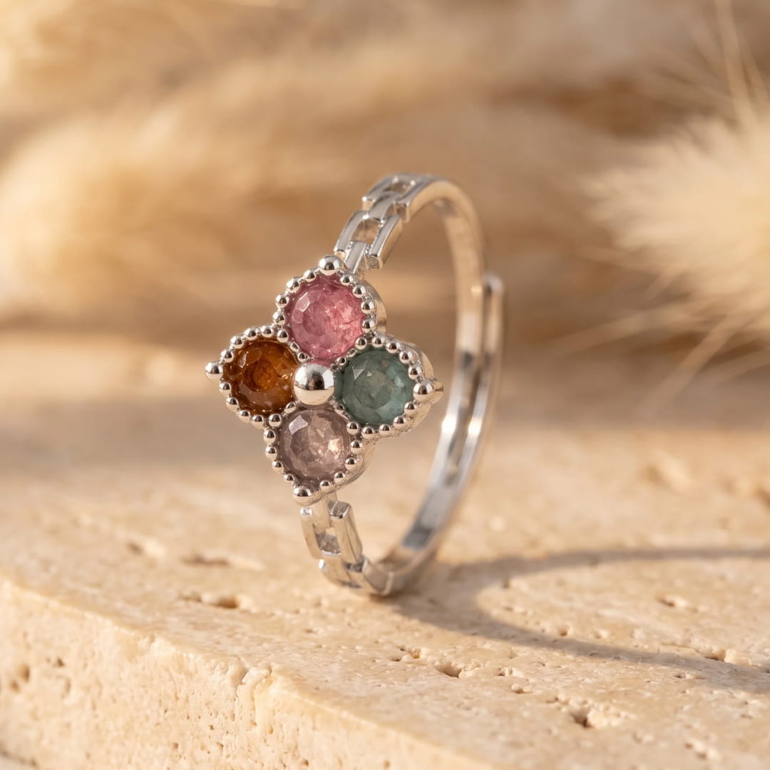 ANILLO TRÉBOL DE TURMALINAS 🍀✨