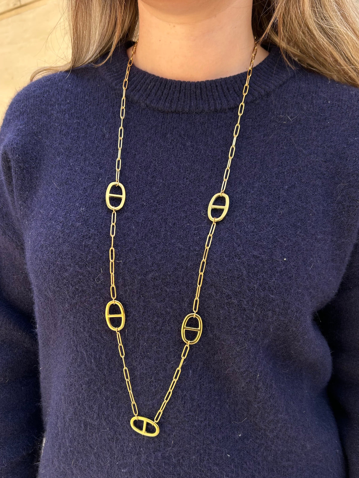 COLLAR LARGO ESLABÓN MARINO 🔗✨