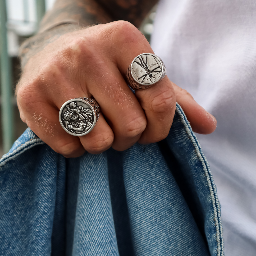 ANILLO SAN CRISTÓBAL PLATA ✝️🛡️