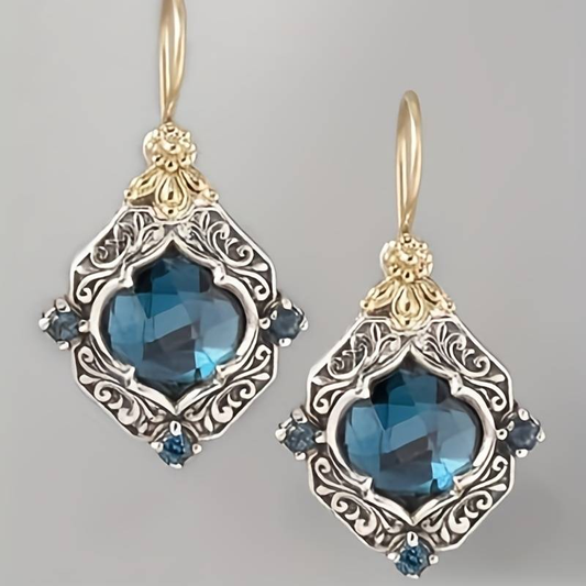 Pendientes Vintage Cristal Azul 💙✨