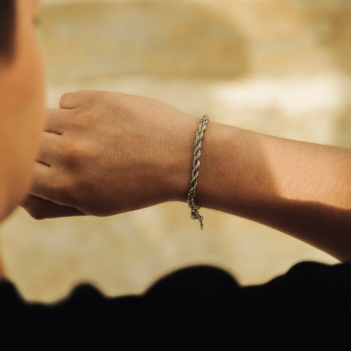 Pulsera de Cuerda (Plata) 5mm