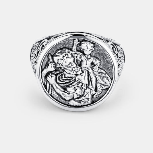 ANILLO SAN CRISTÓBAL PLATA ✝️🛡️